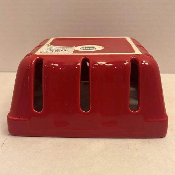 Food Network Berry Basket New 6”x6”x3” Ceramic Fruits and Vegetables Storage RED - Picture 3 of 6